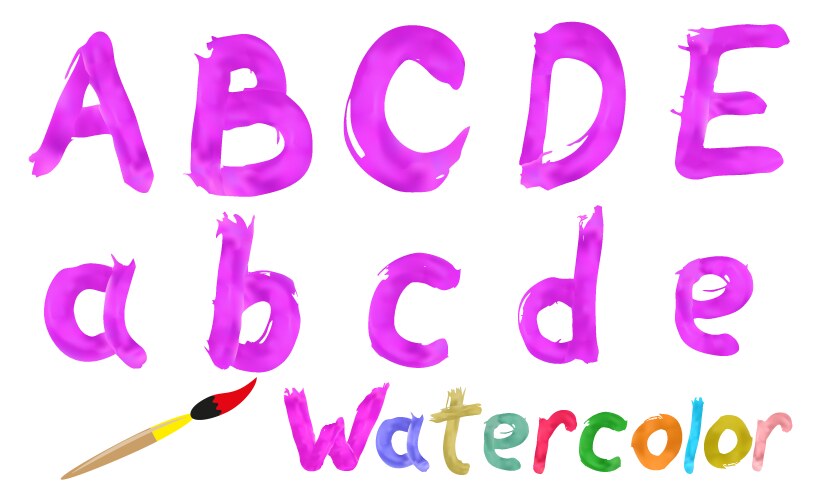 Watercolor font Vector Image
