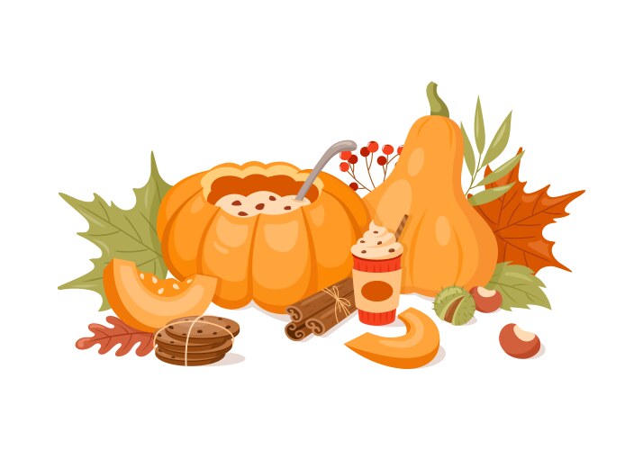 Autumn Harvest Thanksgiving Food Vector Image