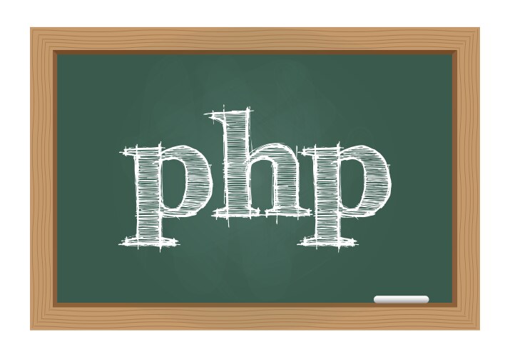 Php text on chalkboard vector image
