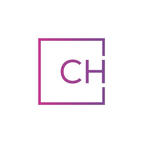 Creative initial letter ch square logo design Vector Image