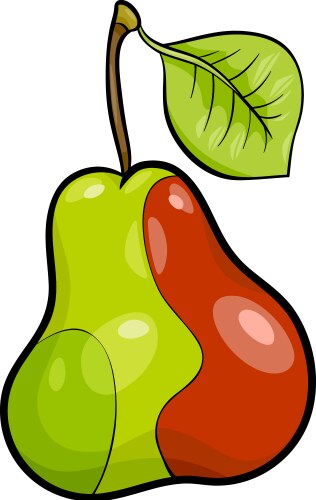 Cartoon sweet pear fruit icon Royalty Free Vector Image