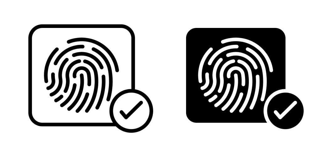 biometric security icon set fingerprint vector image