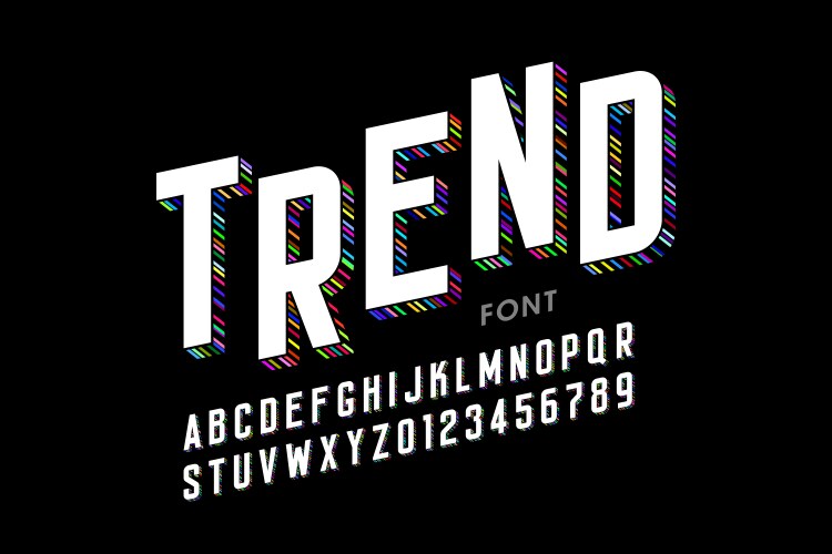 modern font design alphabet letters and numbers vector image