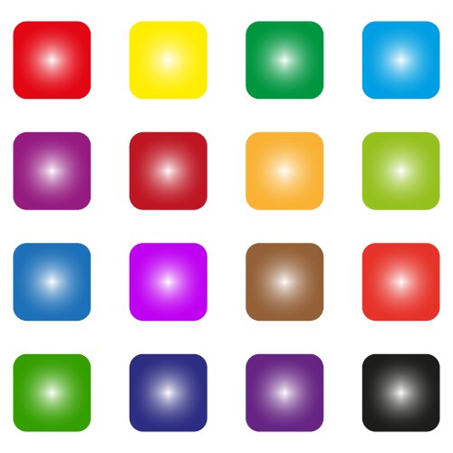Gradient square buttons colorful glossy elements vector image