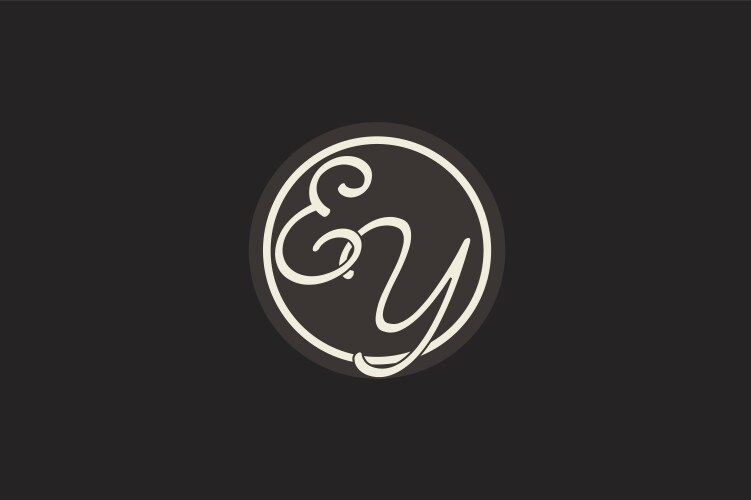 Ey initial with pillar shape logo design creative Vector Image