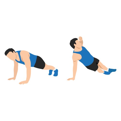 Man Doing Twist Push-Up vector image