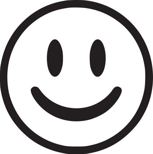 Smiley face - black and white isolated icon Vector Image