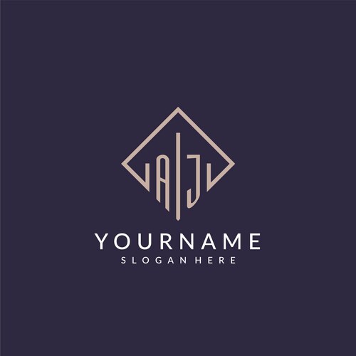 Letter aj logo with rhombus square design style – Royalty-Free Vector ...