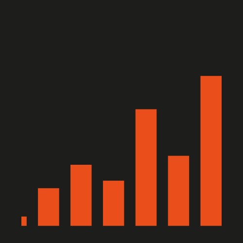 Bar chart icon statistic data graphic red bars vector image