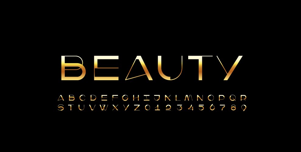 Modern golden font alphabet Vector Image