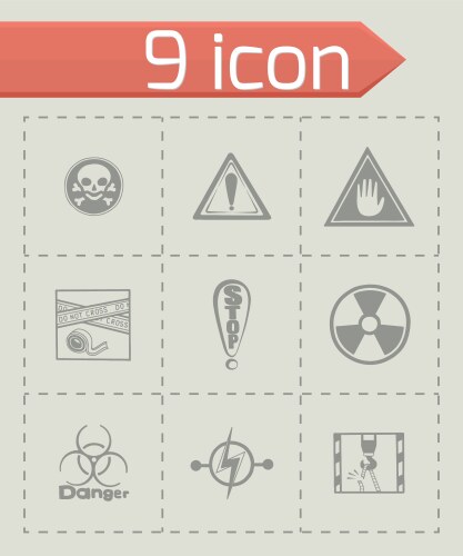 Danger icons set Royalty Free Vector Image - VectorStock