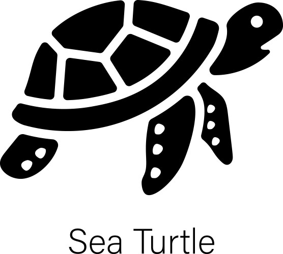 Turtle - black and white Royalty Free Vector Image