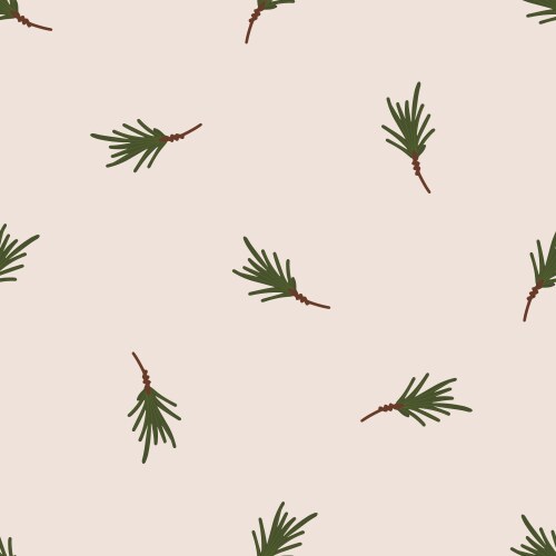 Simple seamless pattern with fir twig conifer vector image