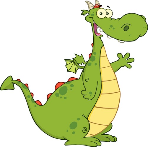 Cute Cartoon Dragon Vector Image