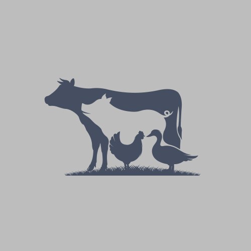 Farm logo with livestock concept Royalty Free Vector Image