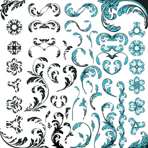 Huge set of hand drawn swirls for design Vector Image