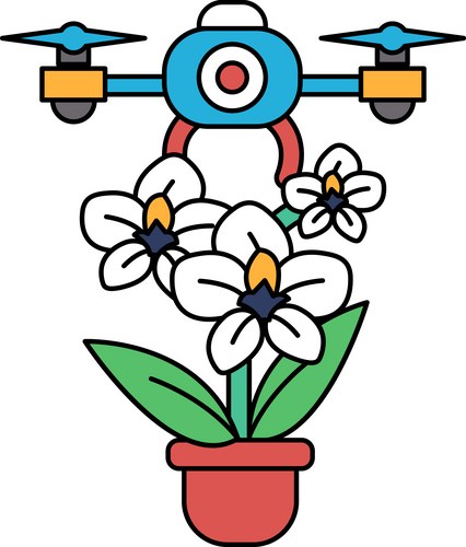 Simple Flower Pot Drawing Vector Image