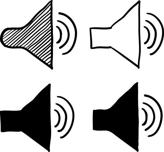 Speaker icon with handdrawn doodle style vector image