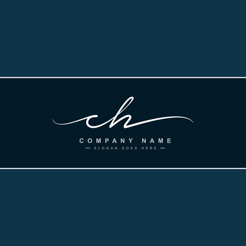 Elegant CH Monogram Logo - Signature Style Vector Image
