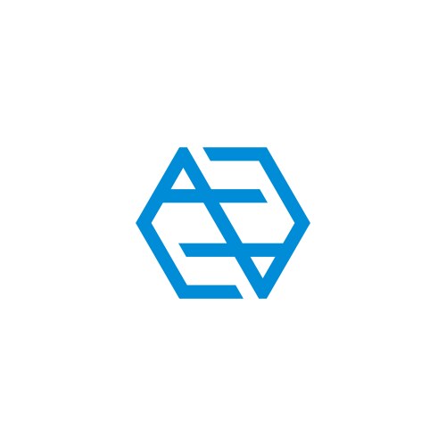 Letter nh abstract hexagon geometric logo Vector Image