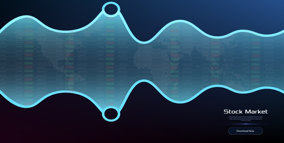 abstract financial chart with trend line graph vector image