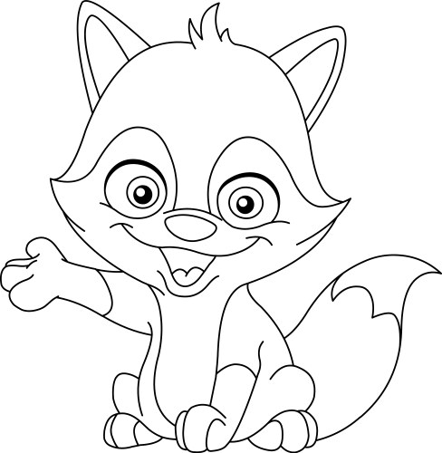 baby fox vector image vector image