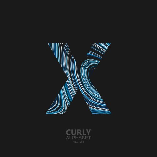 curly textured letter x vector image