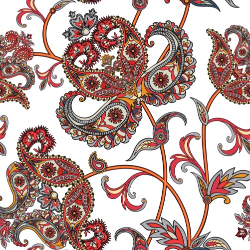 Oriental Floral Seamless Pattern Vector Image