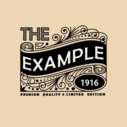 Vintage elegant line art logo emblem and monogram Vector Image