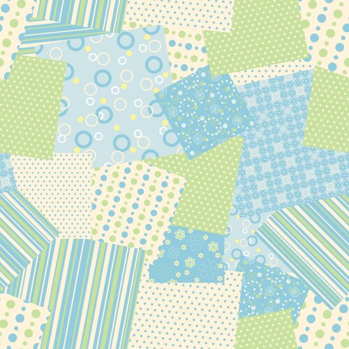 Patchwork on denim fabric Royalty Free Vector Image