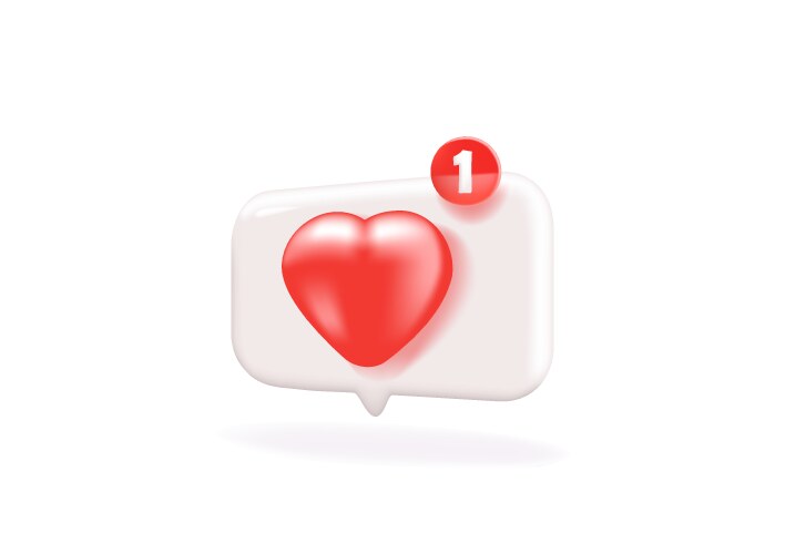 3d icon message dialog button with red vector image