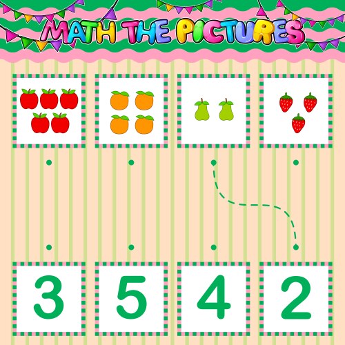 counting educational children game match vector image