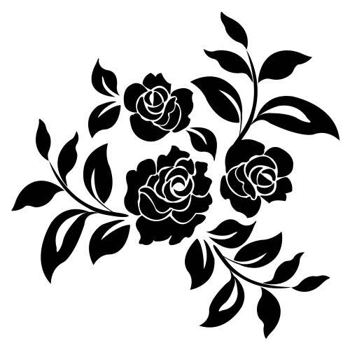 silhouette of roses vector image