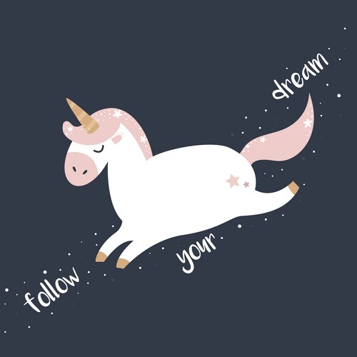 Cute magical unicorn in pastel colours Vector Image
