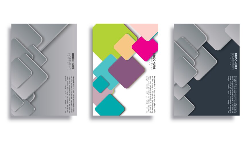 set geometric cover for flyer poster brochure vector image