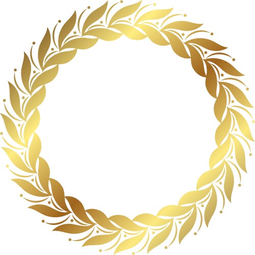 Golden leaves wreath round frame banner Vector Image