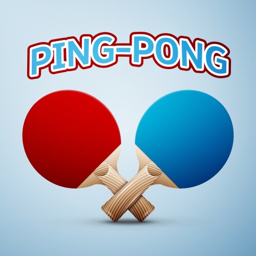 Table tennis rockets ball ping pong Royalty Free Vector