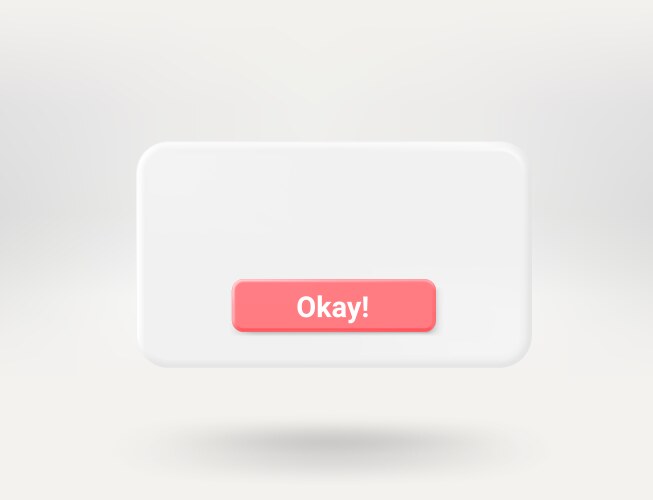 pop up window with red button 3d copy vector