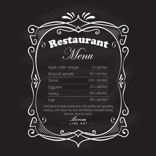 Vintage Restaurant Blackboard Menu Frame Vector Image
