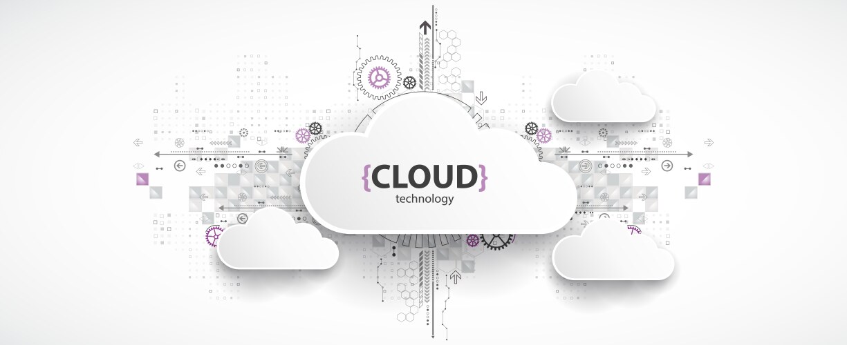 cloud storage technology integrated digital web vector image