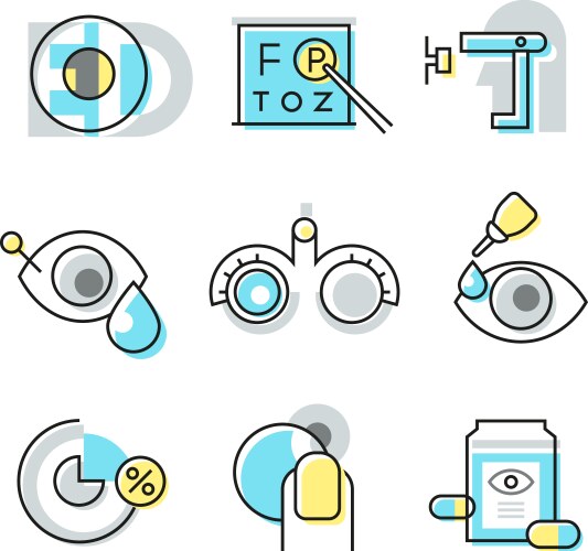 Optometry icon set Royalty Free Vector Image - VectorStock