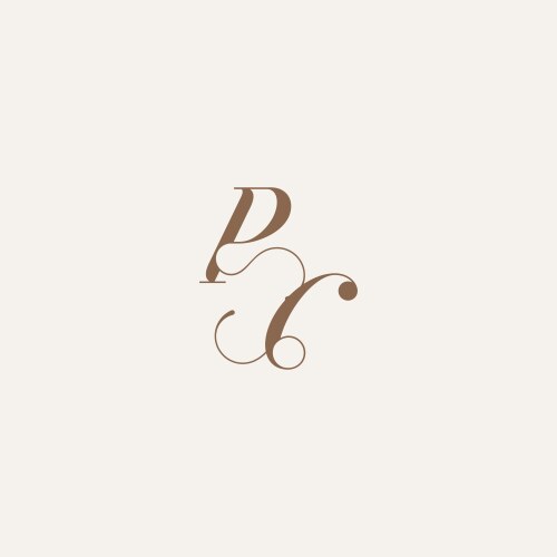 Initial monogram logo wedding concept design Vector Image