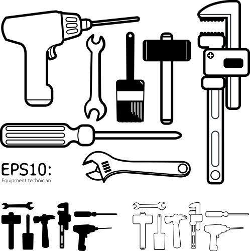 Tools set Royalty Free Vector Image - VectorStock