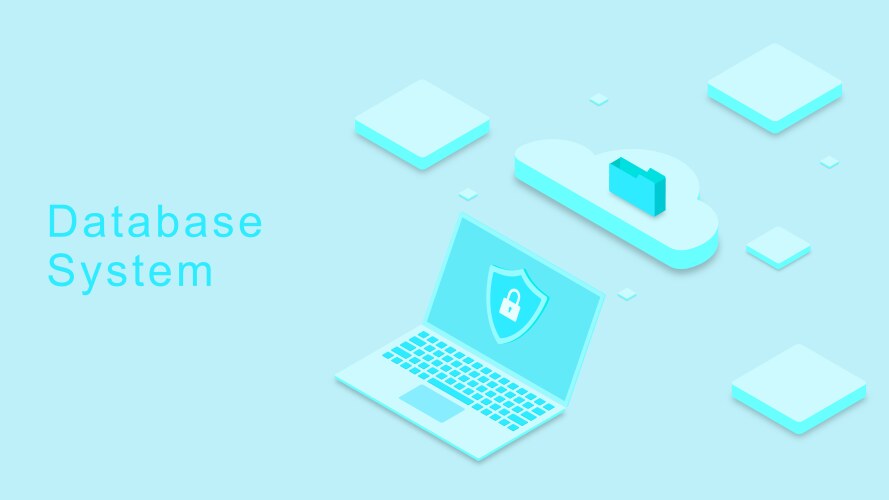 Database system data storage network vector image