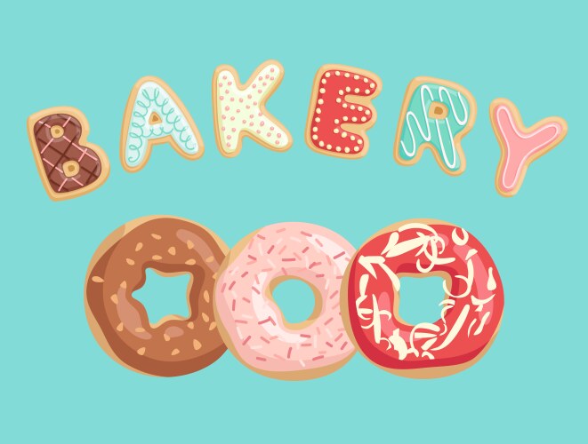 Delicious donuts bakery shop Royalty Free Vector Image