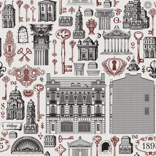 Architecture seamless pattern Royalty Free Vector Image