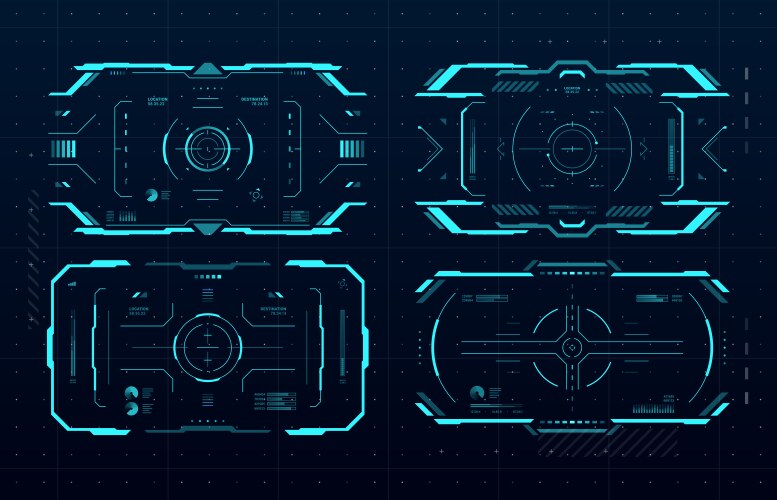 Hud loading progress bars sci fi interface Vector Image