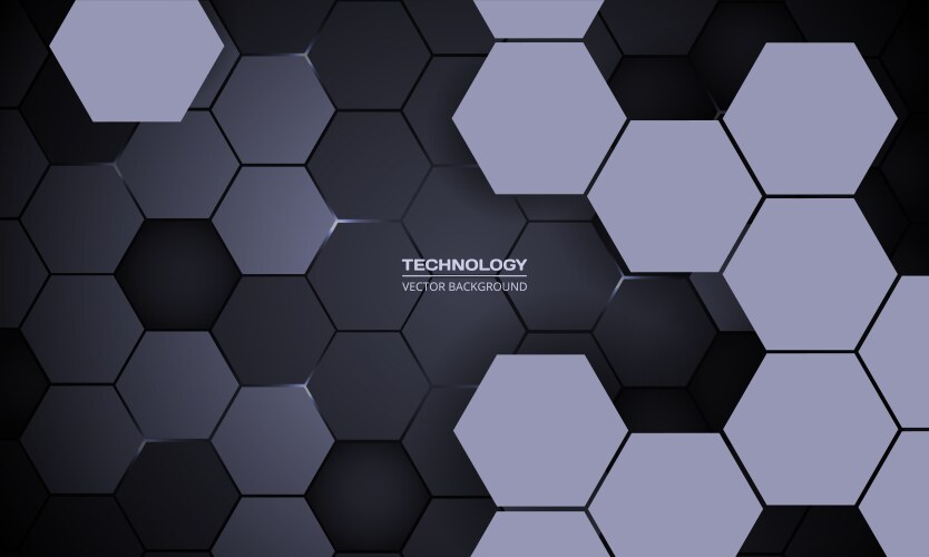 Abstract background blue hexagons Royalty Free Vector Image