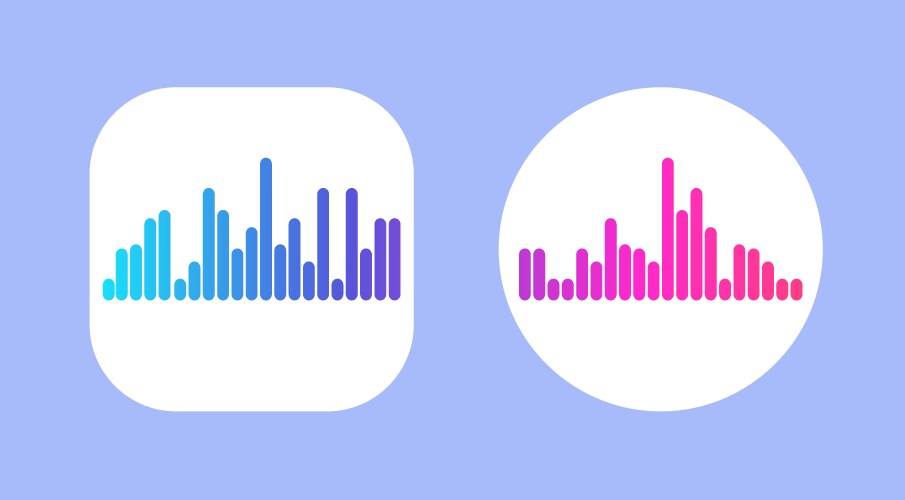 Two icons design with waves equalizer eq vector image