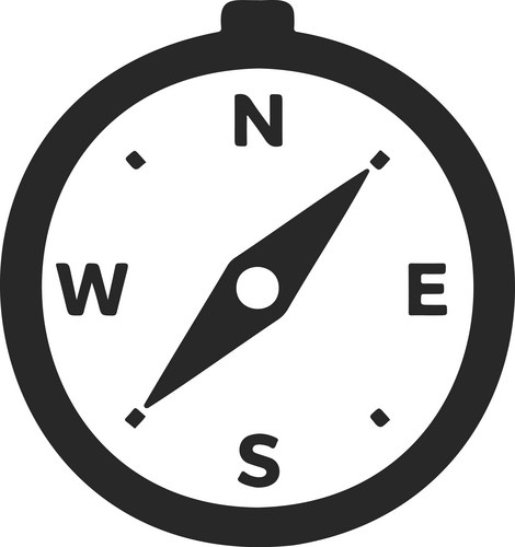 Minimalist Black and White Compass Rose – Royalty-Free Vector | VectorStock